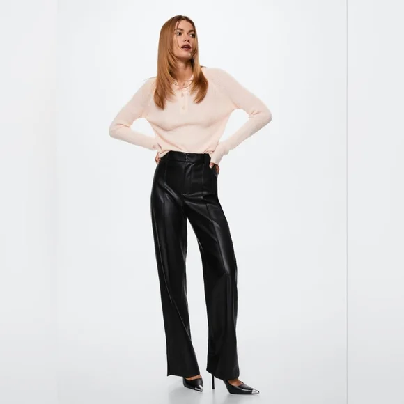 MANGO Faux leather pants